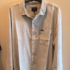 New Brixton chatter L/sleeve woven in Grey. Slimmer fit large w/cotton stretch